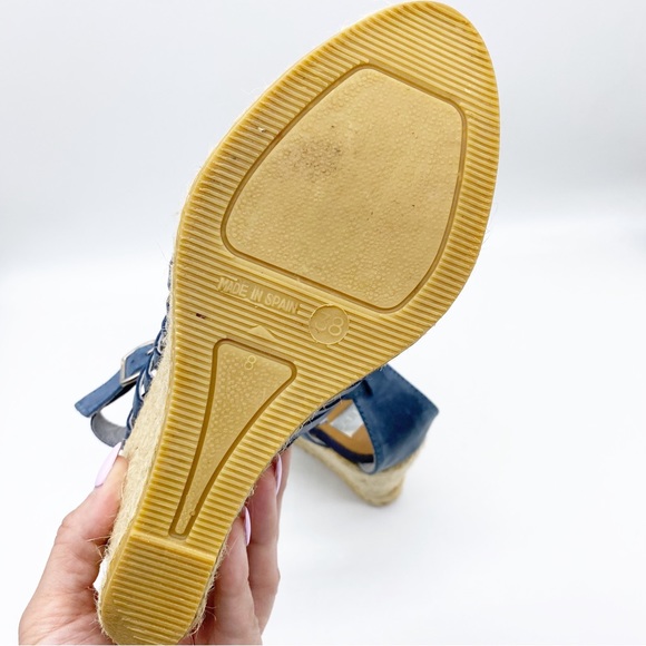Kanna-Slate Blue Strappy Espadrille Wedges sz 38 - Picture 5 of 7